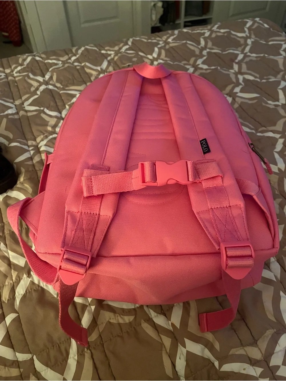 Polo by Ralph Lauren Pink bear Backpack with price taga
